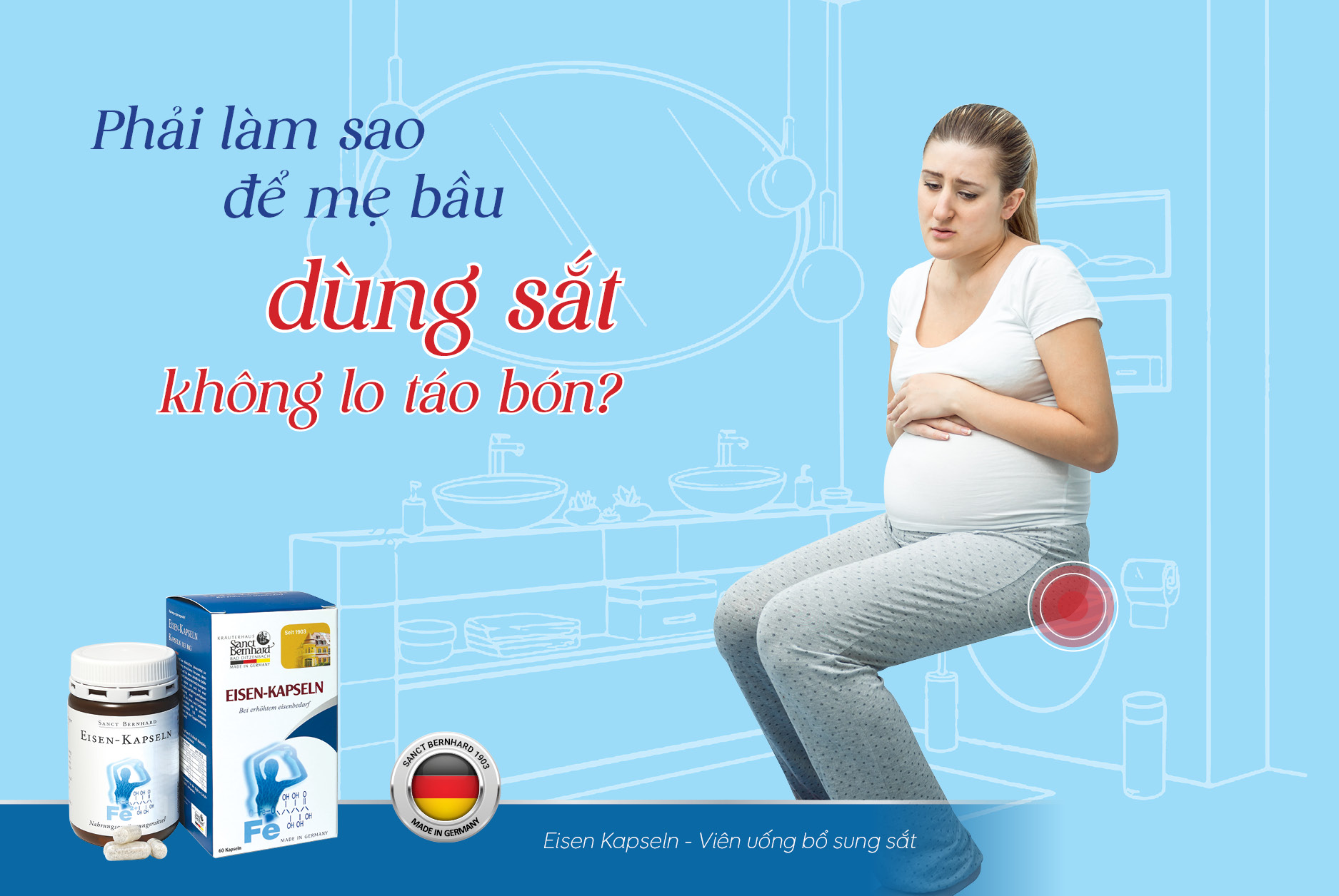 Phải làm sao để mẹ bầu dùng sắt không lo táo bón